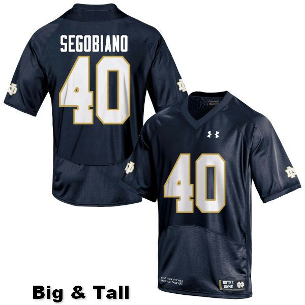 Men's NCAA Notre Dame Fighting Irish #40 Brett Segobiano Stitched College Under Armour Authentic Navy Blue Big & Tall Football Jersey ZT10B10SN